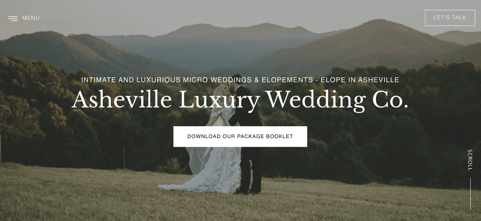Example of a high-converting venue website