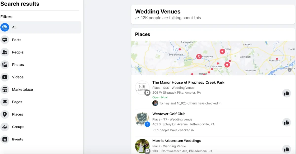 Venue social content example